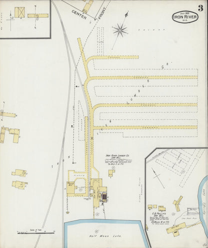Sanborn Fire Insurance Map from Iron River, Bayfield County, Wisconsin (1893), Sheet #0003 - Complete Map Set gallery image, historic Sanborn map, vintage wall art, Wisconsin Wisconsin