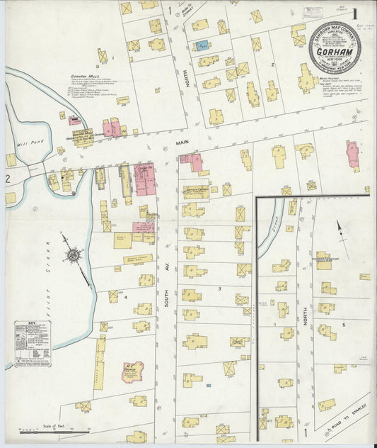 Sanborn Fire Insurance Map from Gorham, Ortario County, New York (1911), Sheet #0001 - Complete Map Set gallery image, historic Sanborn map, vintage wall art, New York New York