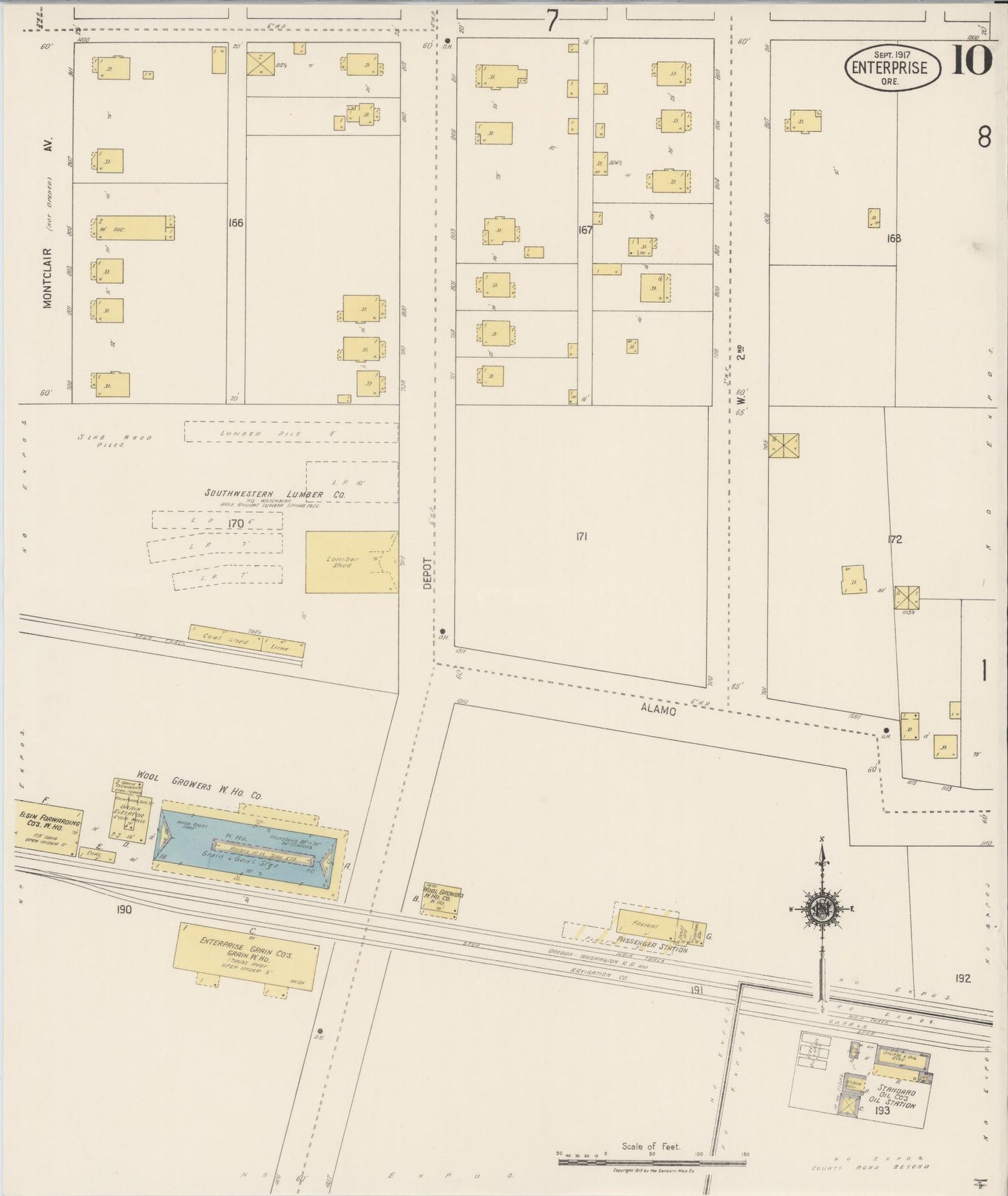 Sanborn Fire Insurance Map from Enterprise, Wallowa County, Oregon (1917), Sheet #0010 - Complete Map Set gallery image, historic Sanborn map, vintage wall art, Oregon Oregon