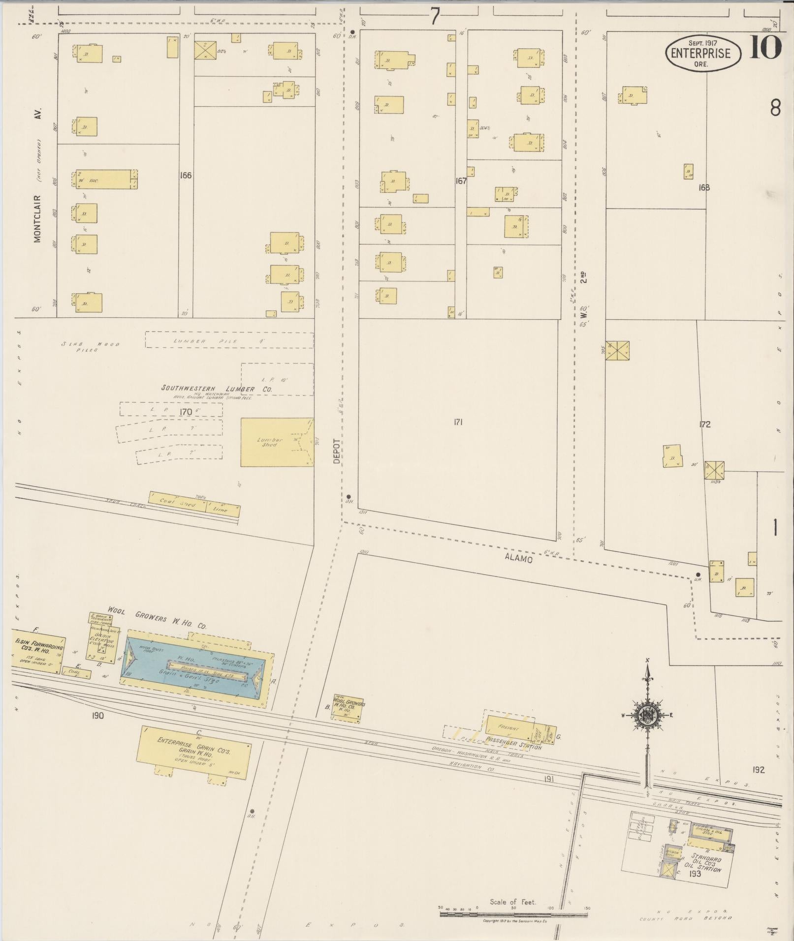 Sanborn Fire Insurance Map from Enterprise, Wallowa County, Oregon (1917), Sheet #0010 - Complete Map Set gallery image, historic Sanborn map, vintage wall art, Oregon Oregon