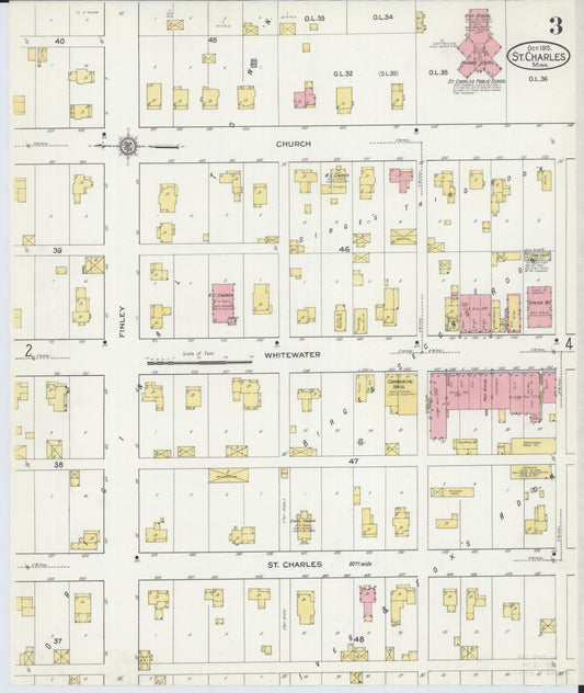 Sanborn Fire Insurance Map from Saint Charles, Winona County, Minnesota (1915), Sheet #0003 - Historic Sanborn Fire Insurance Map Print, vintage old map wall art, antique decor, genealogy gift, Minnesota Minnesota map