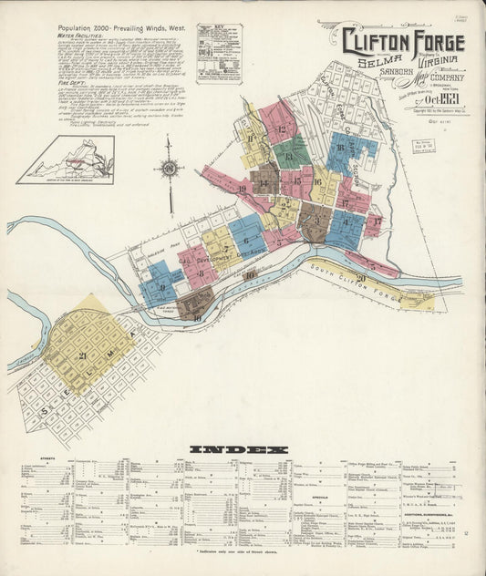 Sanborn Fire Insurance Map from Clifton Forge, Independent Cities (prior to 2001), Virginia. (1921) – Historic Sanborn Fire Insurance Map Print