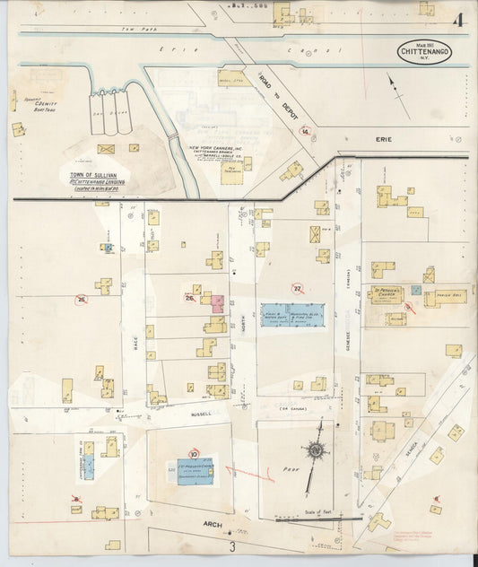 Sanborn Fire Insurance Map from Chittenango, Madison County, New York (1951), Sheet #0004 - Historic Sanborn Fire Insurance Map Print, vintage old map wall art, antique decor, genealogy gift, New York New York map