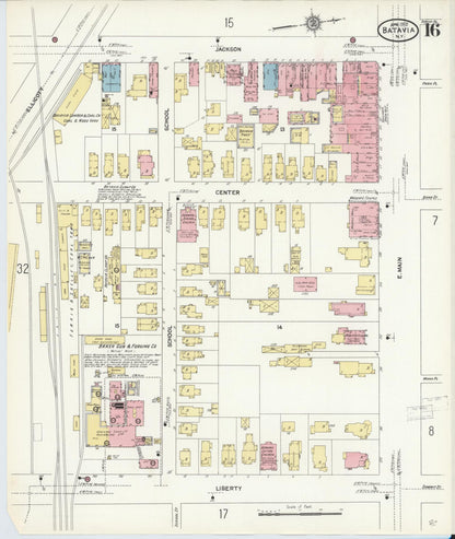 Sanborn Fire Insurance Map from Batavia, Genesee County, New York (1912), Sheet #0016 - Complete Map Set gallery image, historic Sanborn map, vintage wall art, New York New York