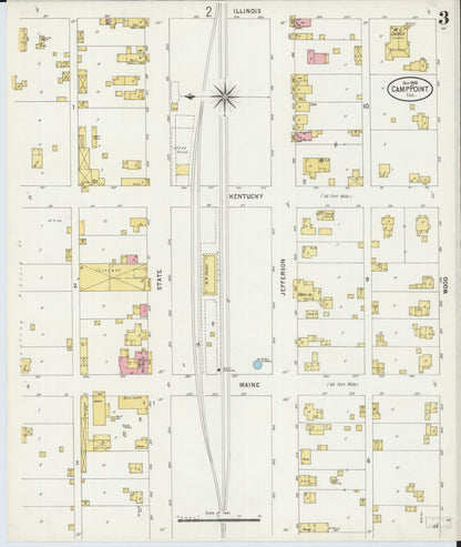 Sanborn Fire Insurance Map from Camp Point, Adams County, Illinois (1898), Sheet #0003 - Complete Map Set gallery image, historic Sanborn map, vintage wall art, Illinois Illinois