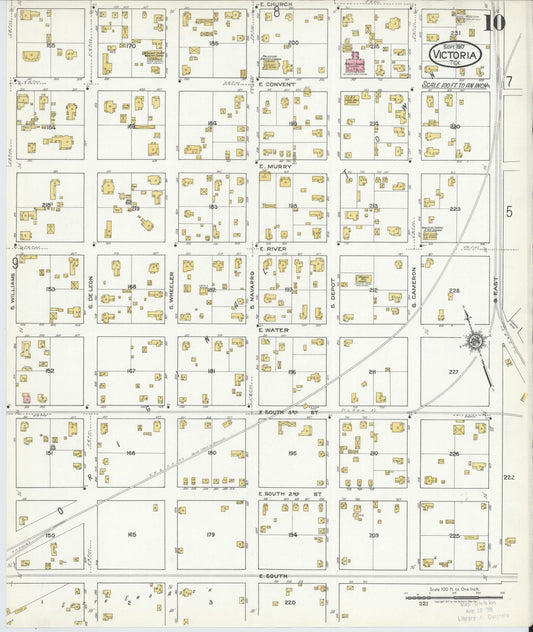 Sanborn Fire Insurance Map from Victoria, Victoria County, Texas (1917), Sheet #0010 - Historic Sanborn Fire Insurance Map Print, vintage old map wall art, antique decor, genealogy gift, Texas Texas map