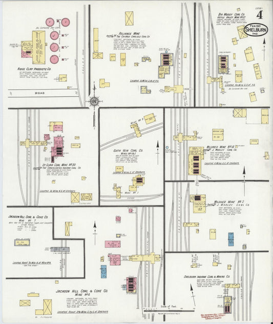 Sanborn Fire Insurance Map from Shelburn, Sullivan County, Indiana (1921), Sheet #0004 - Historic Sanborn Fire Insurance Map Print, vintage old map wall art, antique decor, genealogy gift, Indiana Indiana map