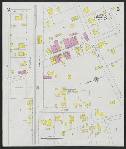 Sanborn Fire Insurance Map from Gurley, Madison County, Alabama (1927), Sheet #0002 - Complete Map Set gallery image, historic Sanborn map, vintage wall art, Alabama Alabama