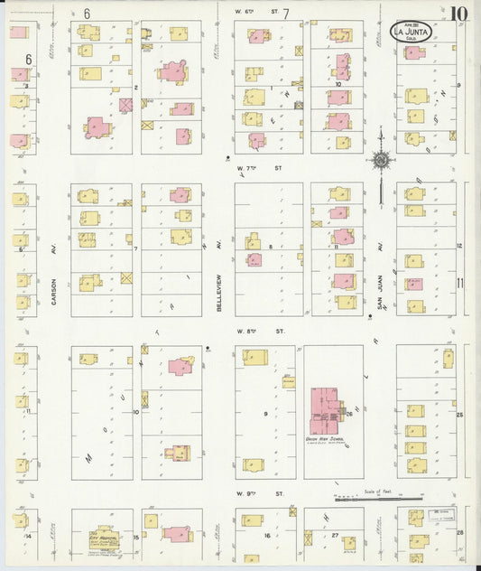 Sanborn Fire Insurance Map from La Junta, Otero County, Colorado (1911), Sheet #0010 - Historic Sanborn Fire Insurance Map Print, vintage old map wall art, antique decor, genealogy gift, Colorado Colorado map