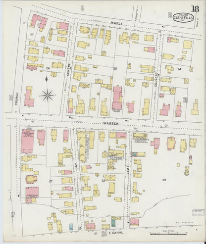 Sanborn Fire Insurance Map from Glens Falls, Warren County, New York (1895), Sheet #0018 - Complete Map Set gallery image, historic Sanborn map, vintage wall art, New York New York