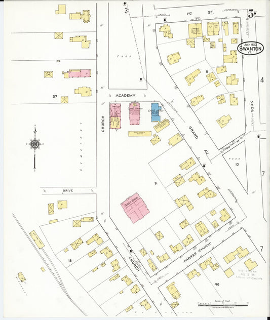 Sanborn Fire Insurance Map from Swanton, Franklin County, Vermont (1920), Sheet #0005 - Historic Sanborn Fire Insurance Map Print, vintage old map wall art, antique decor, genealogy gift, Vermont Vermont map