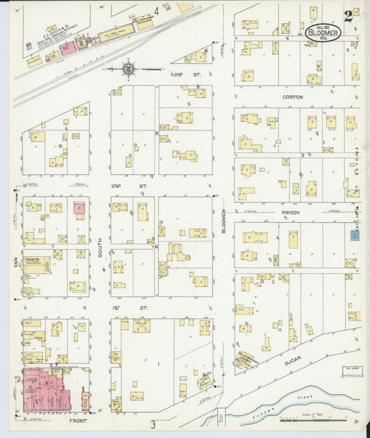 Sanborn Fire Insurance Map from Bloomer, Chippewa County, Wisconsin (1912), Sheet #0002 - Historic Sanborn Fire Insurance Map Print, vintage old map wall art, antique decor, genealogy gift, Wisconsin Wisconsin map