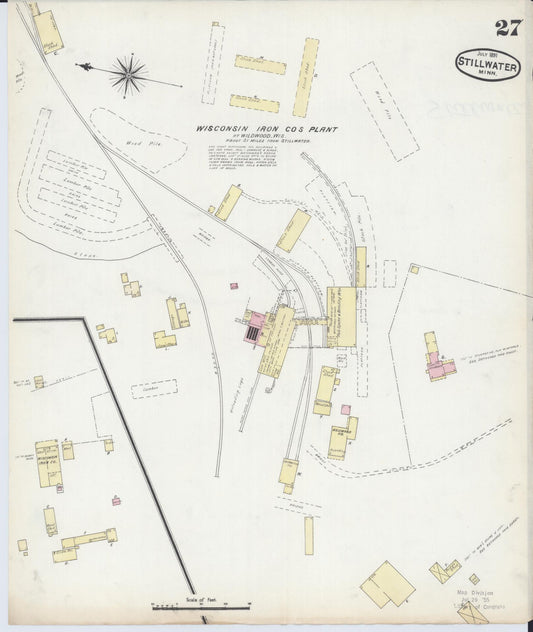Sanborn Fire Insurance Map from Stillwater, Washington County, Minnesota (1891), Sheet #0027 - Historic Sanborn Fire Insurance Map Print, vintage old map wall art, antique decor, genealogy gift, Minnesota Minnesota map