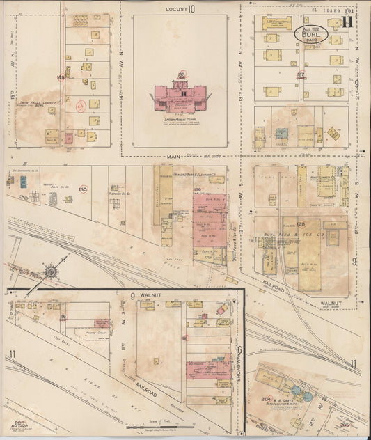 Sanborn Fire Insurance Map from Buhl, Twin Falls County, Idaho (1940), Sheet #0011 - Historic Sanborn Fire Insurance Map Print, vintage old map wall art, antique decor, genealogy gift, Falls Idaho map