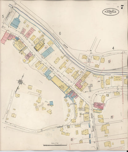 Sanborn Fire Insurance Map from Placerville, El Dorado County, California (1940), Sheet #0007 - Complete Map Set gallery image, historic Sanborn map, vintage wall art, California California
