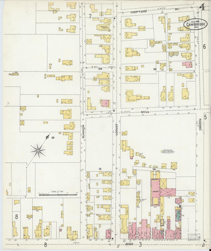 Sanborn Fire Insurance Map from Cambridge, Dorchester County, Maryland (1906), Sheet #0004 - Complete Map Set gallery image, historic Sanborn map, vintage wall art, Maryland Maryland