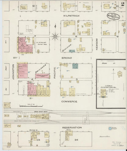 Sanborn Fire Insurance Map from Mineola, Wood County, Texas (1885), Sheet #0002 - Complete Map Set gallery image, historic Sanborn map, vintage wall art, Texas Texas
