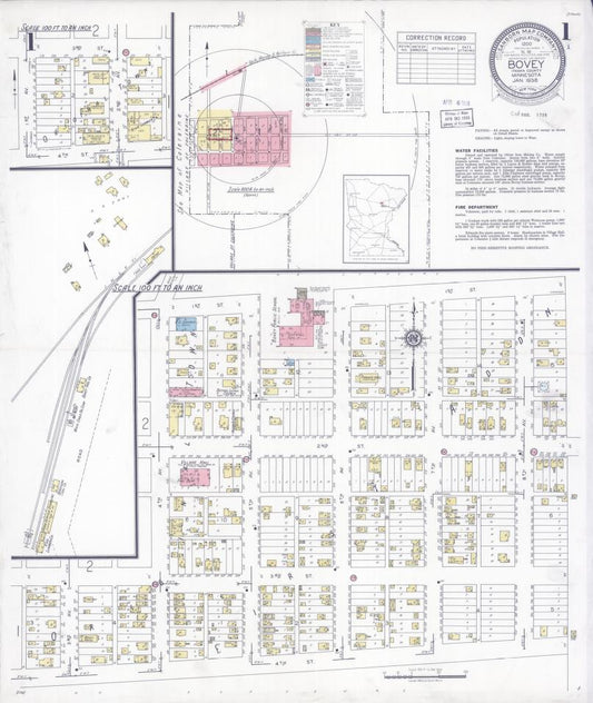 Sanborn Fire Insurance Map from Bovey, Itasca County, Minnesota. (1938) – Map View