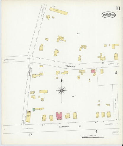 Sanborn Fire Insurance Map from East Hartford, Hartford County, Connecticut (1908), Sheet #0011 - Complete Map Set gallery image, historic Sanborn map, vintage wall art, Connecticut Connecticut