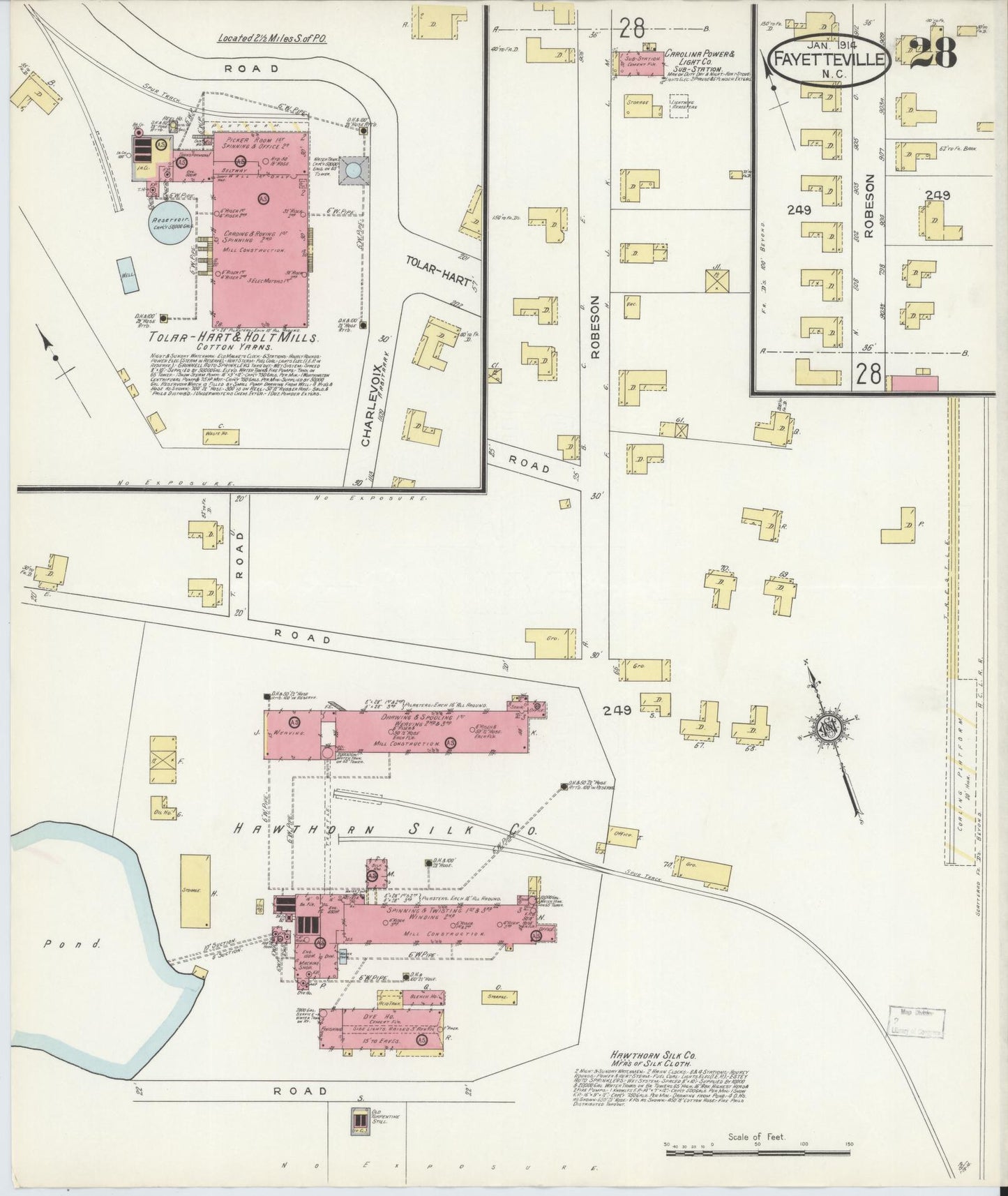 Sanborn Fire Insurance Map from Fayetteville, Cumberland County, North Carolina (1914), Sheet #0028 - Complete Map Set gallery image, historic Sanborn map, vintage wall art, North Carolina North Carolina