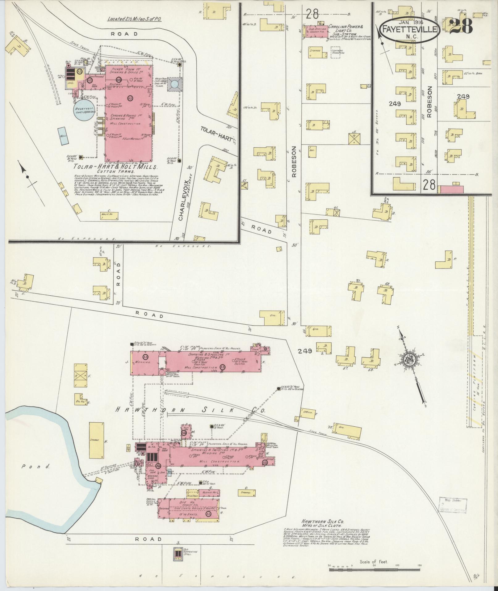 Sanborn Fire Insurance Map from Fayetteville, Cumberland County, North Carolina (1914), Sheet #0028 - Complete Map Set gallery image, historic Sanborn map, vintage wall art, North Carolina North Carolina