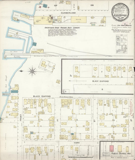 Sanborn Fire Insurance Map from Black Diamond, Contra Costa, California (1896), Sheet #0001 - Historic Sanborn Fire Insurance Map Print, vintage old map wall art, antique decor, genealogy gift, California California map