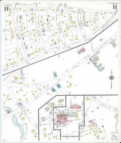 Sanborn Fire Insurance Map from Willoughby, Lake County, Ohio (1952), Sheet #0011 - Complete Map Set gallery image, historic Sanborn map, vintage wall art, Ohio Ohio