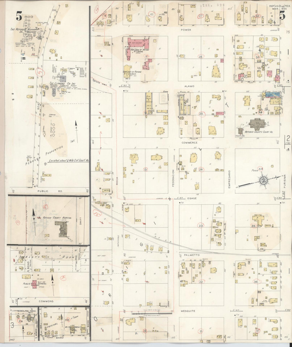 Sanborn Fire Insurance Map from Refugio, Refugio County, Texas (1942), Sheet #0005 - Complete Map Set gallery image, historic Sanborn map, vintage wall art, Texas Texas