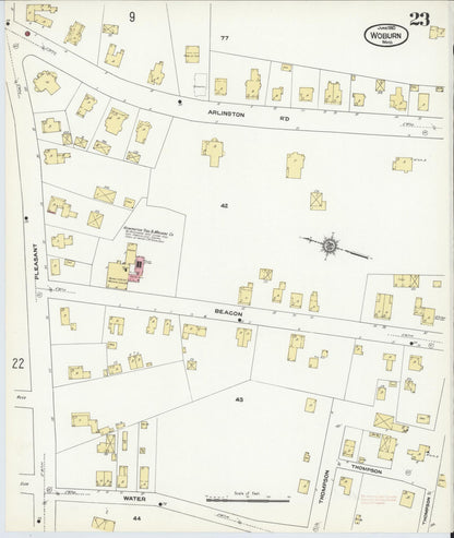Sanborn Fire Insurance Map from Woburn, Middlesex County, Massachusetts (1910), Sheet #0023 - Complete Map Set gallery image, historic Sanborn map, vintage wall art, Massachusetts Massachusetts