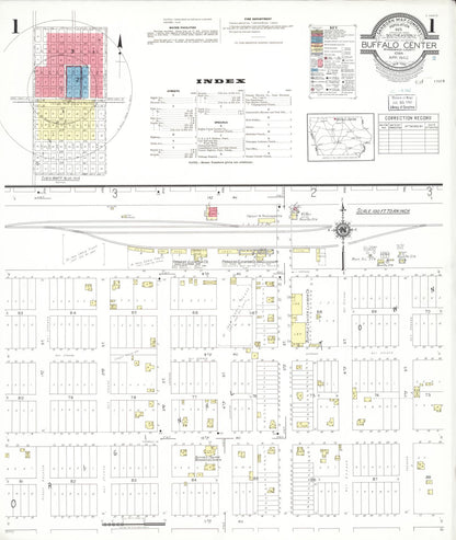 Sanborn Fire Insurance Map from Buffalo Center, Winnebago County, Iowa (1942), Sheet #0001 - Historic Sanborn Fire Insurance Map Print