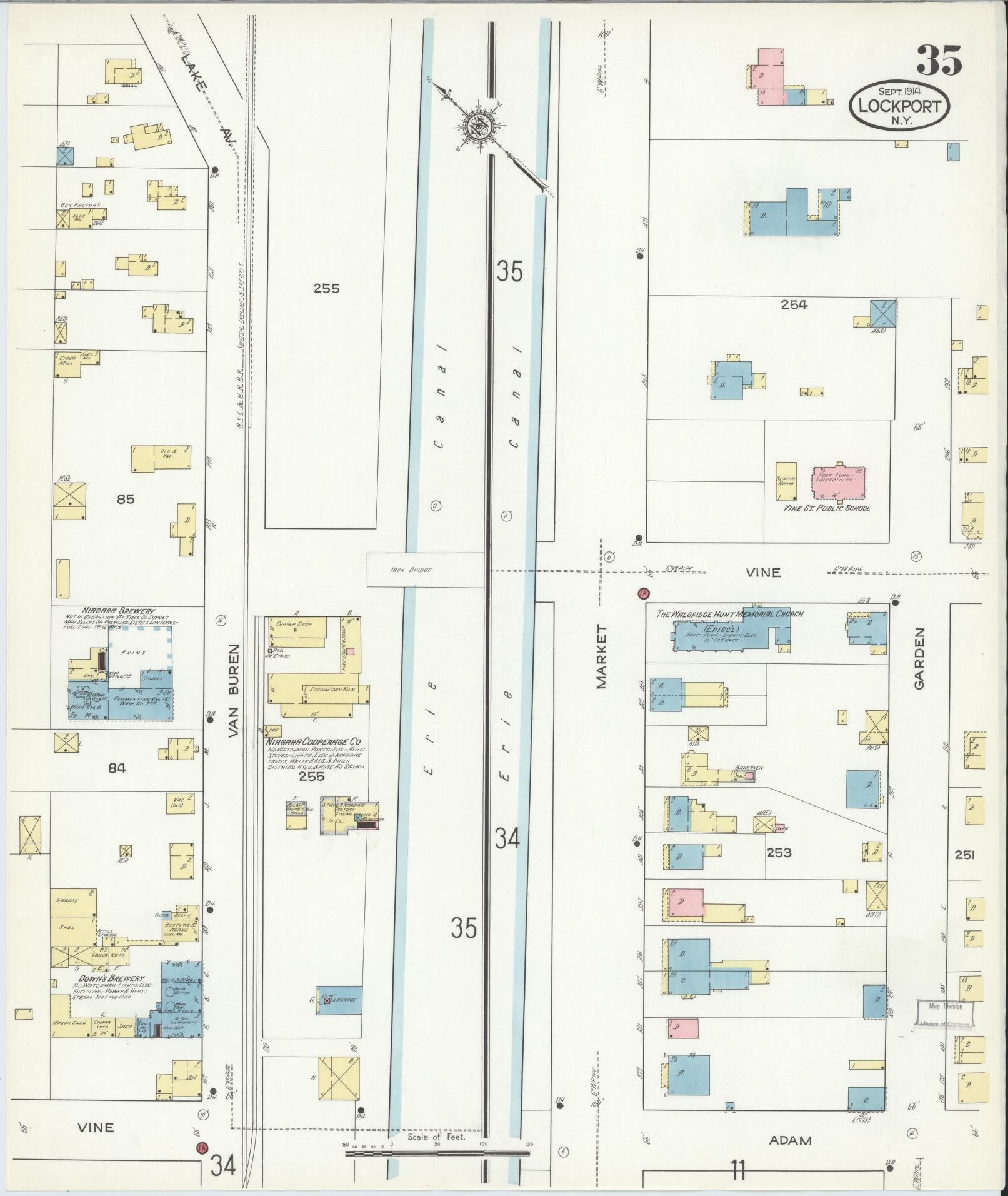 Sanborn Fire Insurance Map from Lockport, Niagara County, New York (1914), Sheet #0035 - Complete Map Set gallery image, historic Sanborn map, vintage wall art, New York New York