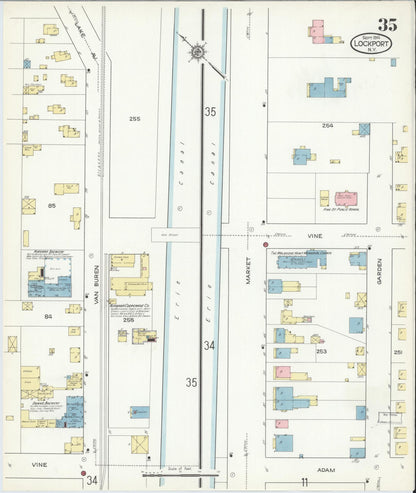 Sanborn Fire Insurance Map from Lockport, Niagara County, New York (1914), Sheet #0035 - Complete Map Set gallery image, historic Sanborn map, vintage wall art, New York New York