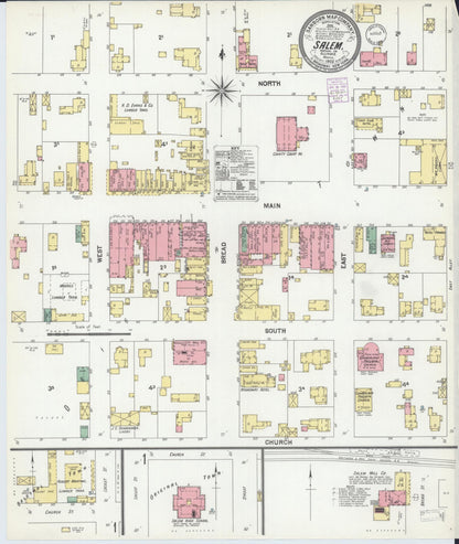 Sanborn Fire Insurance Map from Salem, Marion County, Illinois (1902), Sheet #0001 - Complete Map Set gallery image, historic Sanborn map, vintage wall art, Illinois Illinois
