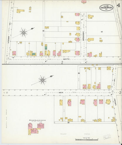 Sanborn Fire Insurance Map from Union Bridge, Carroll County, Maryland (1904), Sheet #0004 - Complete Map Set gallery image, historic Sanborn map, vintage wall art, Maryland Maryland