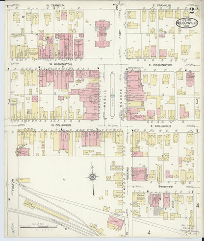 Sanborn Fire Insurance Map from Nelsonville, Athens County, Ohio (1914), Sheet #0002 - Complete Map Set gallery image, historic Sanborn map, vintage wall art, Ohio Ohio