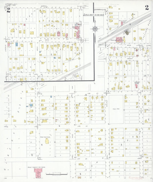 Sanborn Fire Insurance Map from Wyanet, Bureau County, Illinois (1932), Sheet #0002 - Historic Sanborn Fire Insurance Map Print, vintage old map wall art, antique decor, genealogy gift, Illinois Illinois map