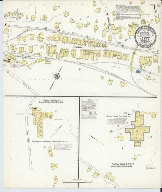 Sanborn Fire Insurance Map from Terry, Lawrence County, South Dakota. (1909) – Historic Sanborn Fire Insurance Map Print