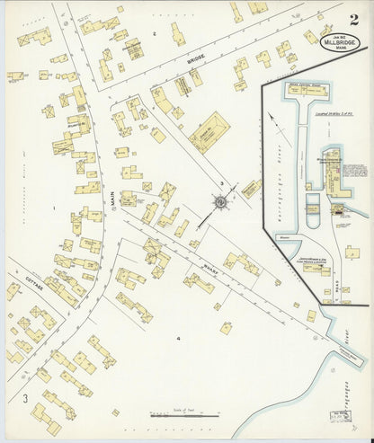 Sanborn Fire Insurance Map from Millbridge, Washington County, Maine (1912), Sheet #0002 - Complete Map Set gallery image, historic Sanborn map, vintage wall art, Maine Maine