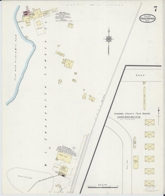 Sanborn Fire Insurance Map from Park Rapids, Hubbard County, Minnesota (1914), Sheet #0007 - Historic Sanborn Fire Insurance Map Print, vintage old map wall art, antique decor, genealogy gift, Minnesota Minnesota map