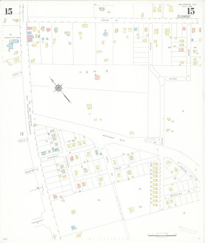 Sanborn Fire Insurance Map from Bellefonte, New Castle County, Delaware (1936), Sheet #0015 - Complete Map Set gallery image, historic Sanborn map, vintage wall art, Delaware Delaware