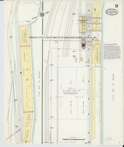 Sanborn Fire Insurance Map from Gladstone, Delta County, Michigan (1913), Sheet #0009 - Complete Map Set gallery image, historic Sanborn map, vintage wall art, Michigan Michigan