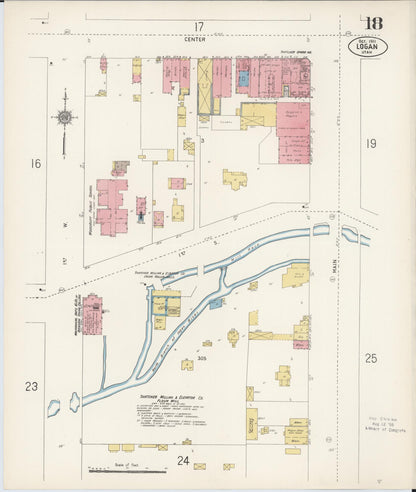 Sanborn Fire Insurance Map from Logan, Cache County, Utah (1911), Sheet #0018 - Complete Map Set gallery image, historic Sanborn map, vintage wall art, Utah Utah
