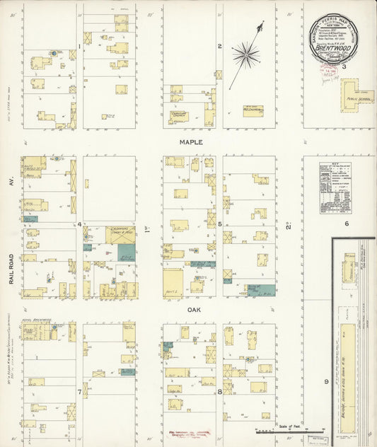 Sanborn Fire Insurance Map from Brentwood, Contra Costa County, California (1895), Sheet #0001 - Historic Sanborn Fire Insurance Map Print, vintage old map wall art, antique decor, genealogy gift, California California map