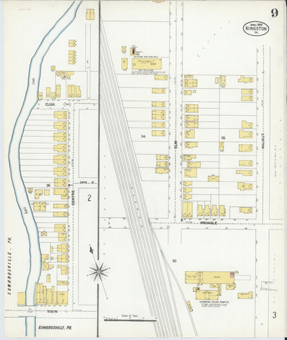 Sanborn Fire Insurance Map from Kingston, Luzerne County, Pennsylvania (1903), Sheet #0009 - Complete Map Set gallery image, historic Sanborn map, vintage wall art, Pennsylvania Pennsylvania