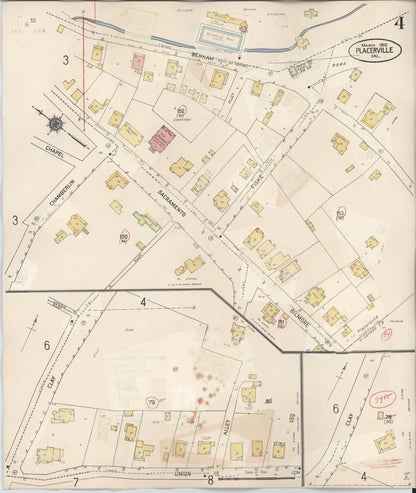 Sanborn Fire Insurance Map from Placerville, El Dorado County, California (1940), Sheet #0004 - Complete Map Set gallery image, historic Sanborn map, vintage wall art, California California