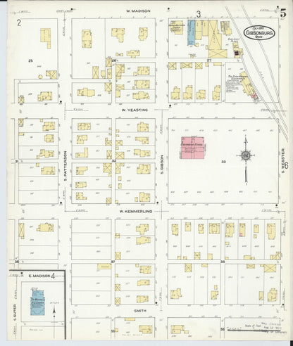 Sanborn Fire Insurance Map from Gibsonburg, Sandusky County, Ohio (1910), Sheet #0005 - Complete Map Set gallery image, historic Sanborn map, vintage wall art, Ohio Ohio