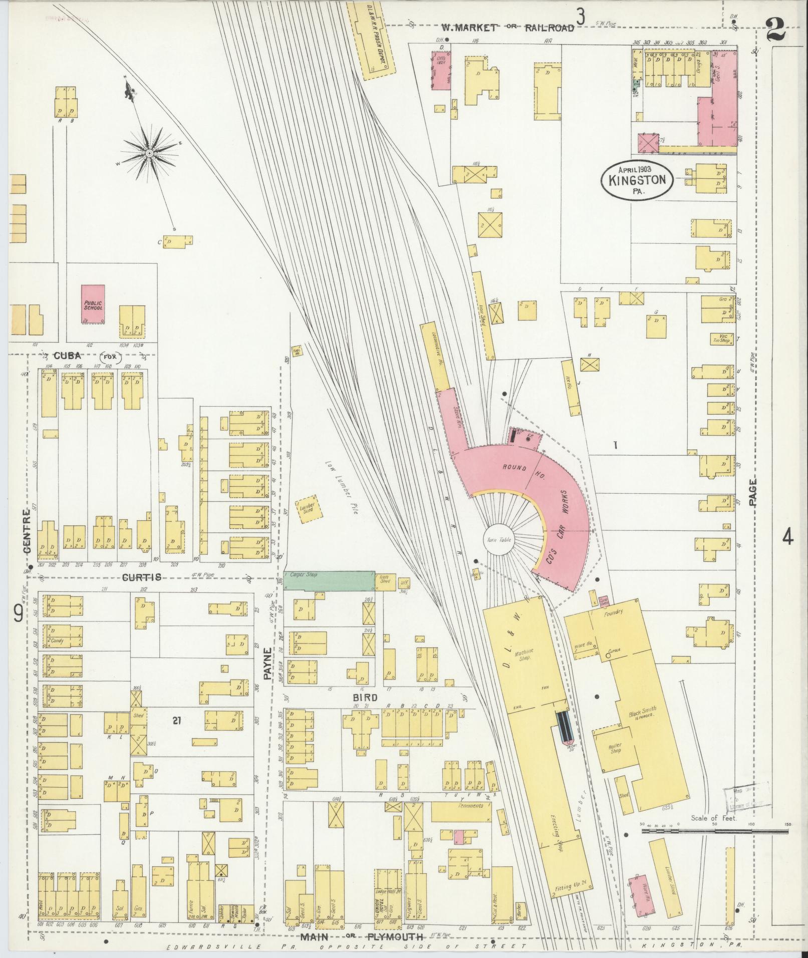 Sanborn Fire Insurance Map from Kingston, Luzerne County, Pennsylvania (1903), Sheet #0002 - Complete Map Set gallery image, historic Sanborn map, vintage wall art, Pennsylvania Pennsylvania