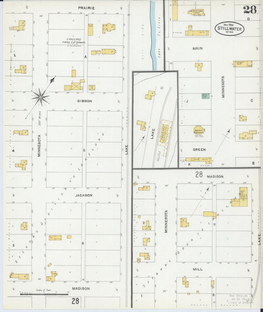 Sanborn Fire Insurance Map from Stillwater, Washington County, Minnesota (1904), Sheet #0028 - Historic Sanborn Fire Insurance Map Print, vintage old map wall art, antique decor, genealogy gift, Minnesota Minnesota map