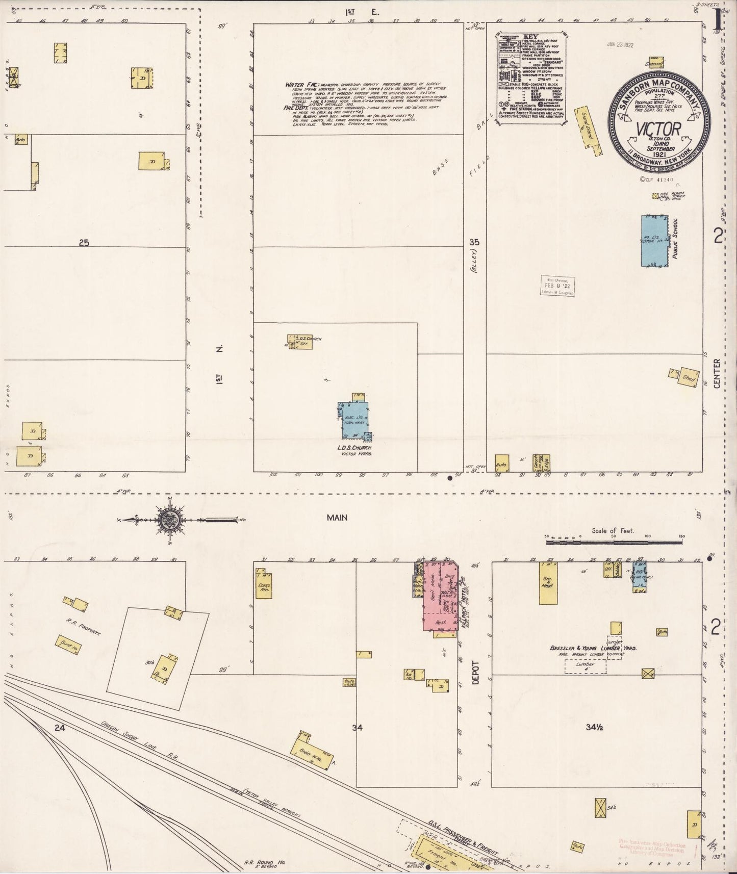 Sanborn Fire Insurance Map from Victor, Teton County, Idaho. (1921) – Historic Sanborn Fire Insurance Map Print