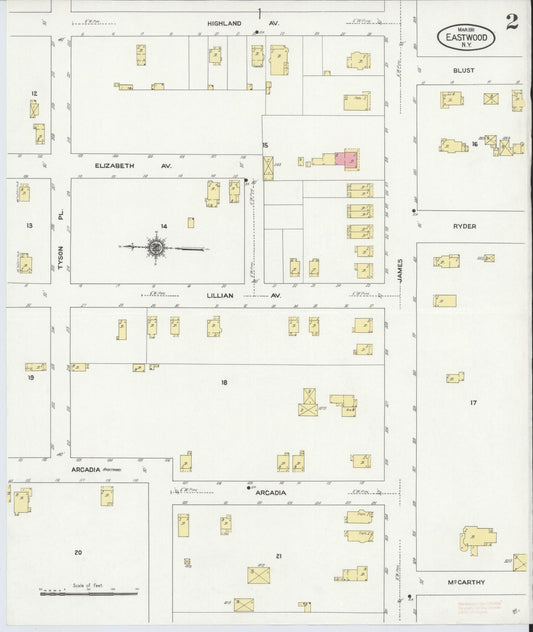 Sanborn Fire Insurance Map from Eastwood, Onandaga County, New York (1911), Sheet #0002 - Historic Sanborn Fire Insurance Map Print, vintage old map wall art, antique decor, genealogy gift, New York New York map